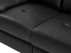 3-Zits-Relaxbank Van Zwart Leer Vineta