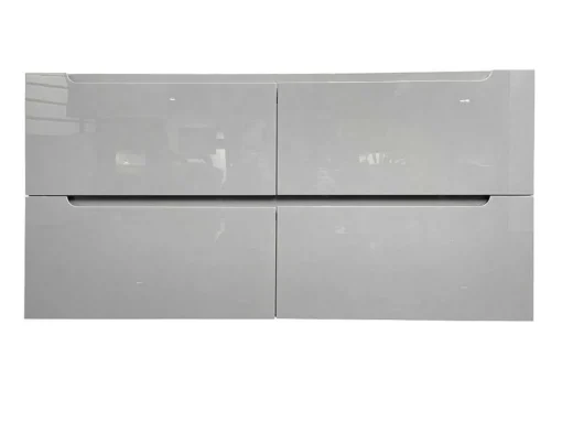 Zwevend Wastafelmeubel Met Dubbel Inbouwbekken En Kast - Grijs - 120 Cm - Selita